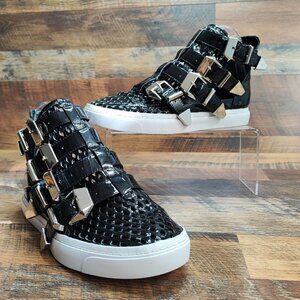 Jeffrey Campbell Women’s Indie-Hi Black Patent Leather Sneakers Size 9